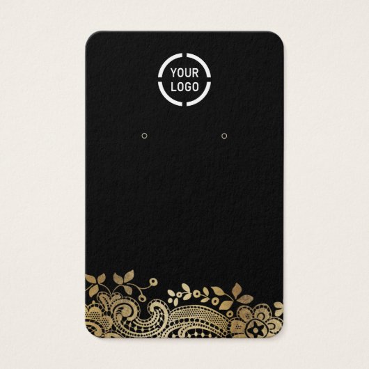 Faux Gold lace, aangepast zwart logo-oorscherm Visitekaartje (Voorkant)