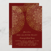 Faux Gold Lace Elegant Eid Feast Kaart (Voorkant / Achterkant)