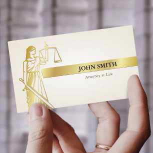 Faux Gold Lady Justice Professional Attorney Visitekaartje
