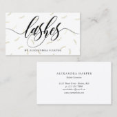 Faux Gold Lashes Calligraphy Lash Artist Visitekaartje (Voorkant / Achterkant)