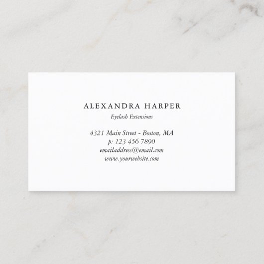 Faux Gold Lashes Calligraphy Lash Artist Visitekaartje (Achterkant)