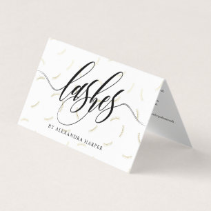 Faux Gold Lashes Kalligrafie Lash Artiest Nazorg Visitekaartje