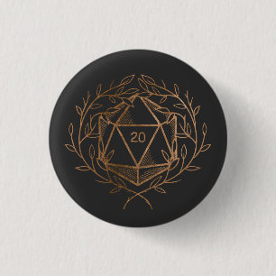 Faux Gold Laurel krans Twintig-zijdige sterven Ronde Button 3,2 Cm