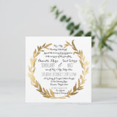 Faux Gold Laurel Wreath Olive Leaf Branch Square Kaart (Staand voorkant)
