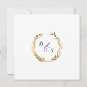 Faux Gold Laurel Wreath Olive Leaf Branch Square Kaart (Achterkant)