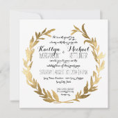 Faux Gold Laurel Wreath Olive Leaf Branch Square Kaart (Voorkant)