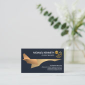 Faux Gold Layers Jet Airplane Aviation Pilot Visitekaartje (Staand voorkant)