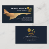 Faux Gold Layers Jet Airplane Aviation Pilot Visitekaartje (Voorkant / Achterkant)