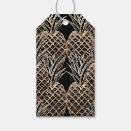 Faux Gold Leaf Ananas Collage Cadeaulabel