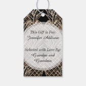 Faux Gold Leaf Ananas Collage Cadeaulabel (Achterkant)