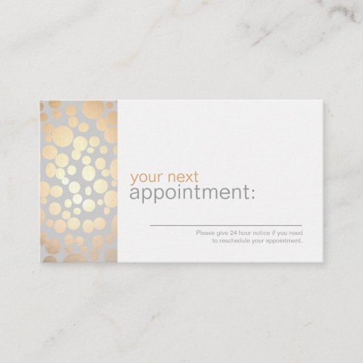 Faux Gold Leaf Circles Grey Appointard 1 Afsprakenkaartje (Voorkant)