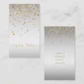 Faux Gold Leaf confetti stippen op zilvergrijs met Visitekaartje (Voorkant / Achterkant)