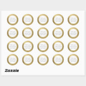 Faux Gold Leaf Custom Craft Favor Bruiloft Ronde Sticker (Vel)