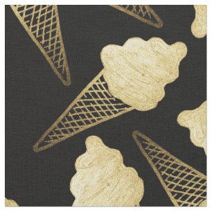 Faux Gold Leaf Ice Cream Cons on Black Stof