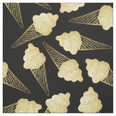 Faux Gold Leaf Ice Cream Cons on Black Stof (Swatch)