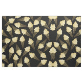 Faux Gold Leaf Ice Cream Cons on Black Stof (Fat Quarter)