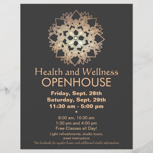 Faux Gold Leaf Lotus Health and Wellness Flyer (Voorkant)