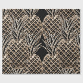 Faux Gold Leaf Pineapple Collage Cadeaupapier (Vlak)