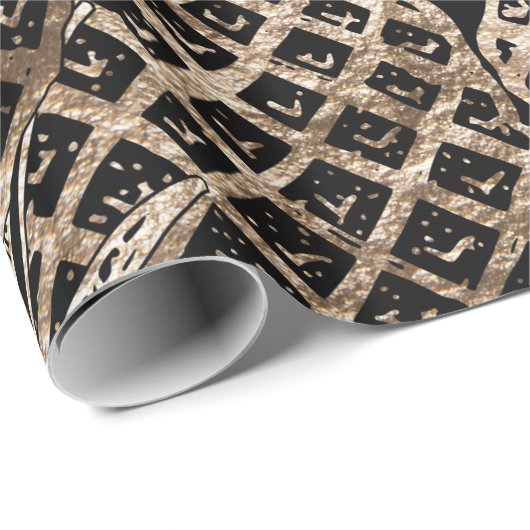 Faux Gold Leaf Pineapple Collage Cadeaupapier (Rol Hoek)