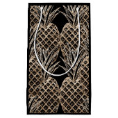 Faux Gold Leaf Pineapple Collage Klein Cadeauzakje (Voorkant)
