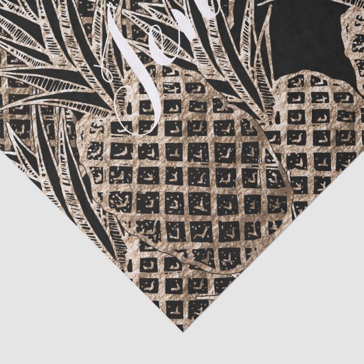 Faux Gold Leaf Pineapple Collage Monogram Tissuepapier (Detail)