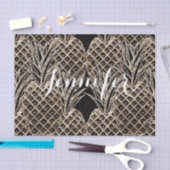 Faux Gold Leaf Pineapple Collage Monogram Tissuepapier (Craft)