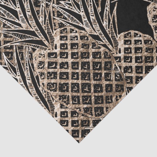 Faux Gold Leaf Pineapple Collage Tissuepapier (Detail)