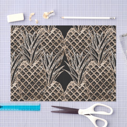Faux Gold Leaf Pineapple Collage Tissuepapier (Craft)