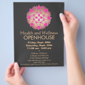 Faux Gold Leaf Pink Lotus Healing Arts Flyer (Hand)