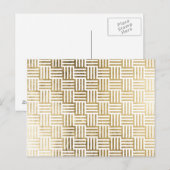 Faux Gold Leaf Striped Check Pattern Briefkaart (Voorkant / Achterkant)