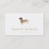 faux gold leaf teckel hond visitekaartje (Voorkant)