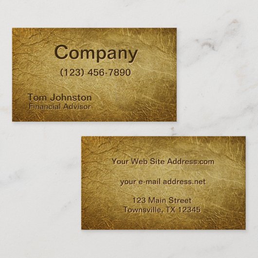 Faux Gold Leaf Visitekaartje (Voorkant / Achterkant)
