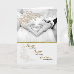 Faux Gold Leaf voor Bride en Groom Kaart