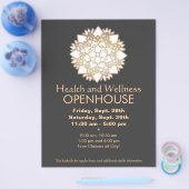 Faux Gold Leaf White Lotus Healing Arts Flyer (Enkel)