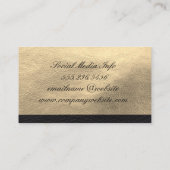 Faux Gold Leather en Black Leather Trim Visitekaartje (Achterkant)