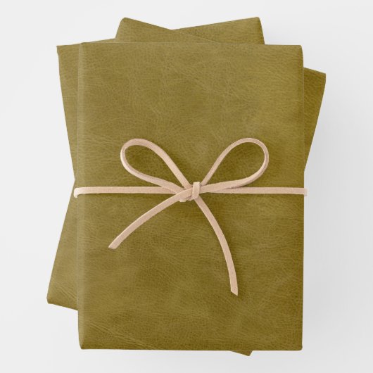 Faux Gold Leather Texture Inpakpapier Vel (In situ)