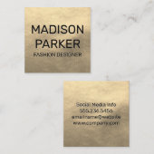 Faux Gold Leather Vierkante Visitekaartje (Voorkant / Achterkant)