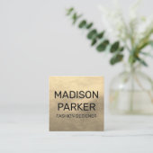 Faux Gold Leather Vierkante Visitekaartje (Staand voorkant)