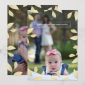  Faux Gold Leaves kerstfoto Feestdagenkaart (Voorkant / Achterkant)