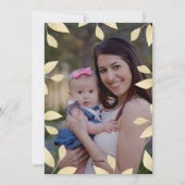 Faux Gold Leaves kerstfoto Feestdagenkaart (Achterkant)