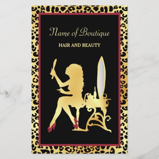 FAUX Gold Leopard Hair Boutique Grand Opening Flyer (Voorkant)