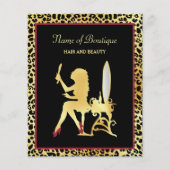 FAUX Gold Leopard Hair Boutique Special Event Flyer (Voorkant)