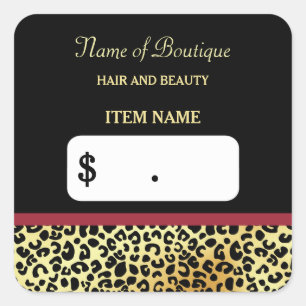 FAUX Gold Leopard Print Hair Boutique Price Labels