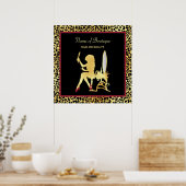 FAUX Gold Leopard Print Woman Hair Boutique Sign (Keuken)