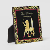 FAUX Gold Leopard Print Woman Hair Boutique Sign Fotoplaat (Voorkant)