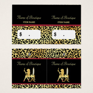 FAUX Gold Leopard Vrouw Haar Boutique Hang Labels Visitekaartjes