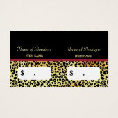 FAUX Gold Leopard Vrouw Haar Boutique Hang Labels Visitekaartjes (Voorkant)
