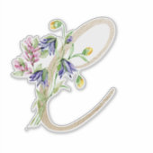 Faux Gold Letter "C" Waterverf Wilde bloemen Sticker (Voorkant)