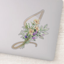 Faux Gold Letter "J" Waterverf Wilde bloemen