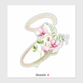 Faux Gold Letter "S" Waterverf Wilde bloemen Sticker (Vel)